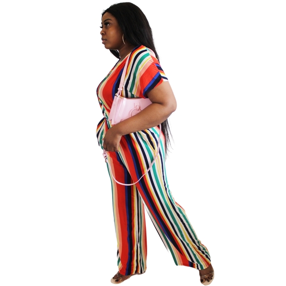 Rainbow Surplice Jumpsuit - Picture 2 of 3
